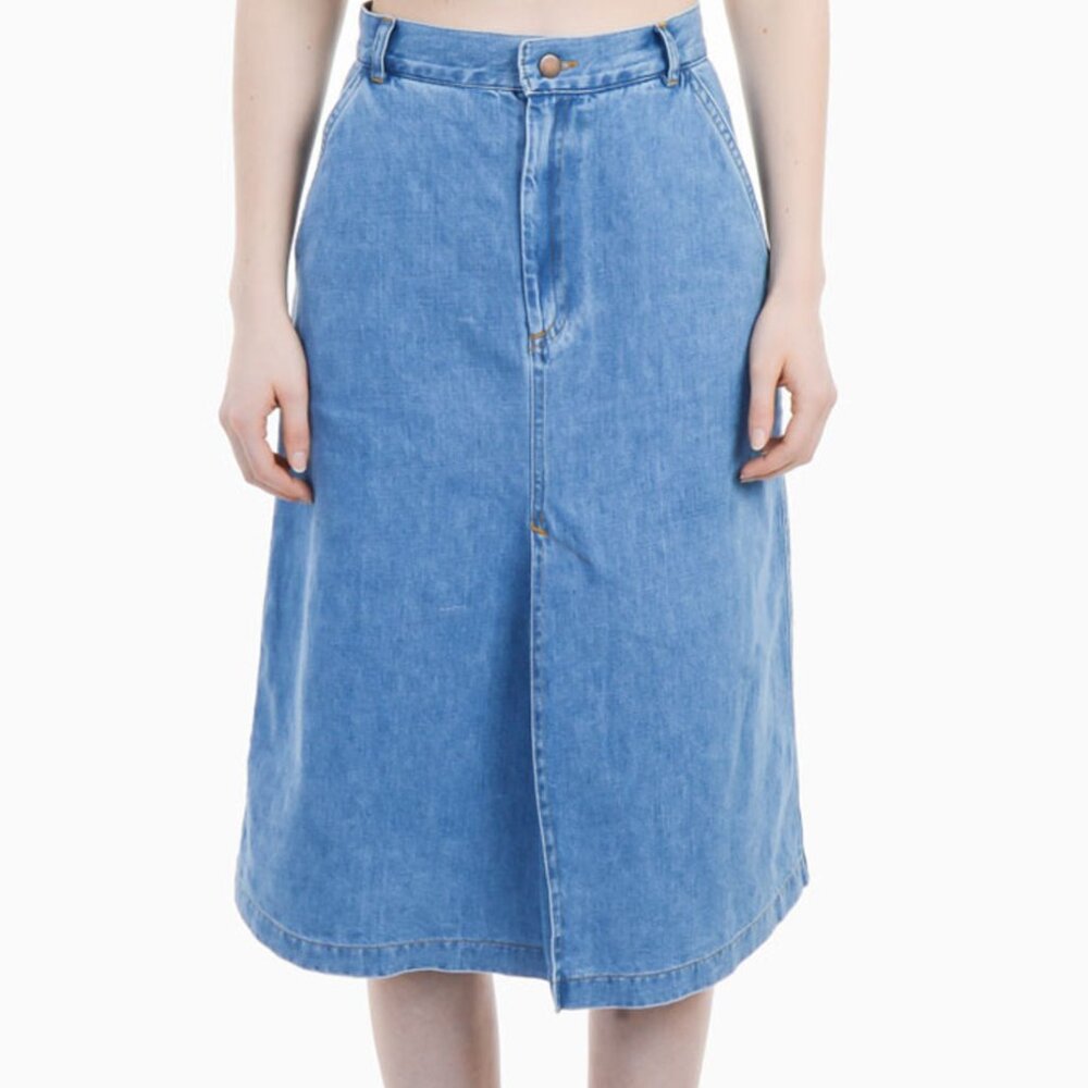 Samuji SS15 Julie Cotton Linen Denim Skirt EU 36